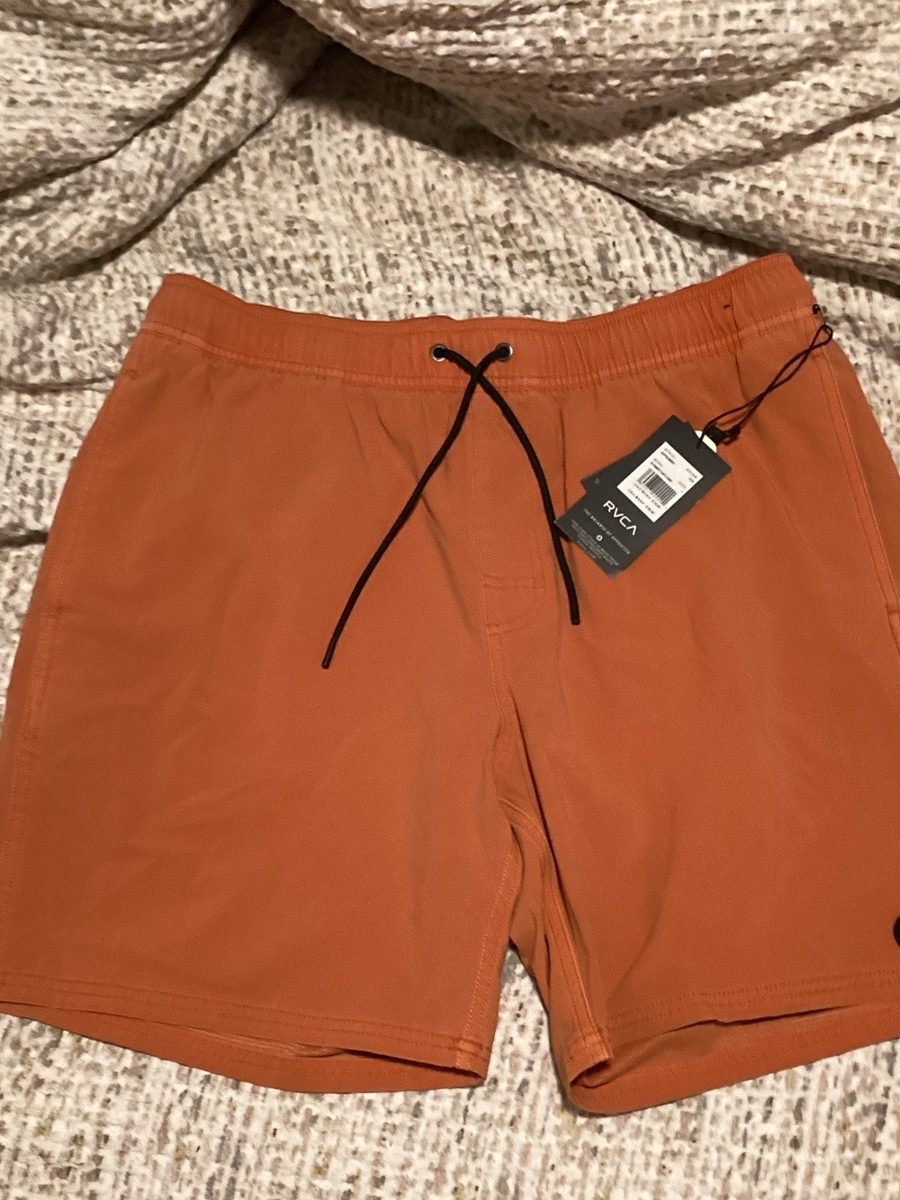 RVCA Men's Rust Orange Swim Trunks
